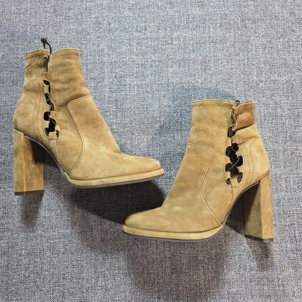 Free People Mariette Suede Bootie Boots 6US 36EU Heel Ankle Bohemian Hipster